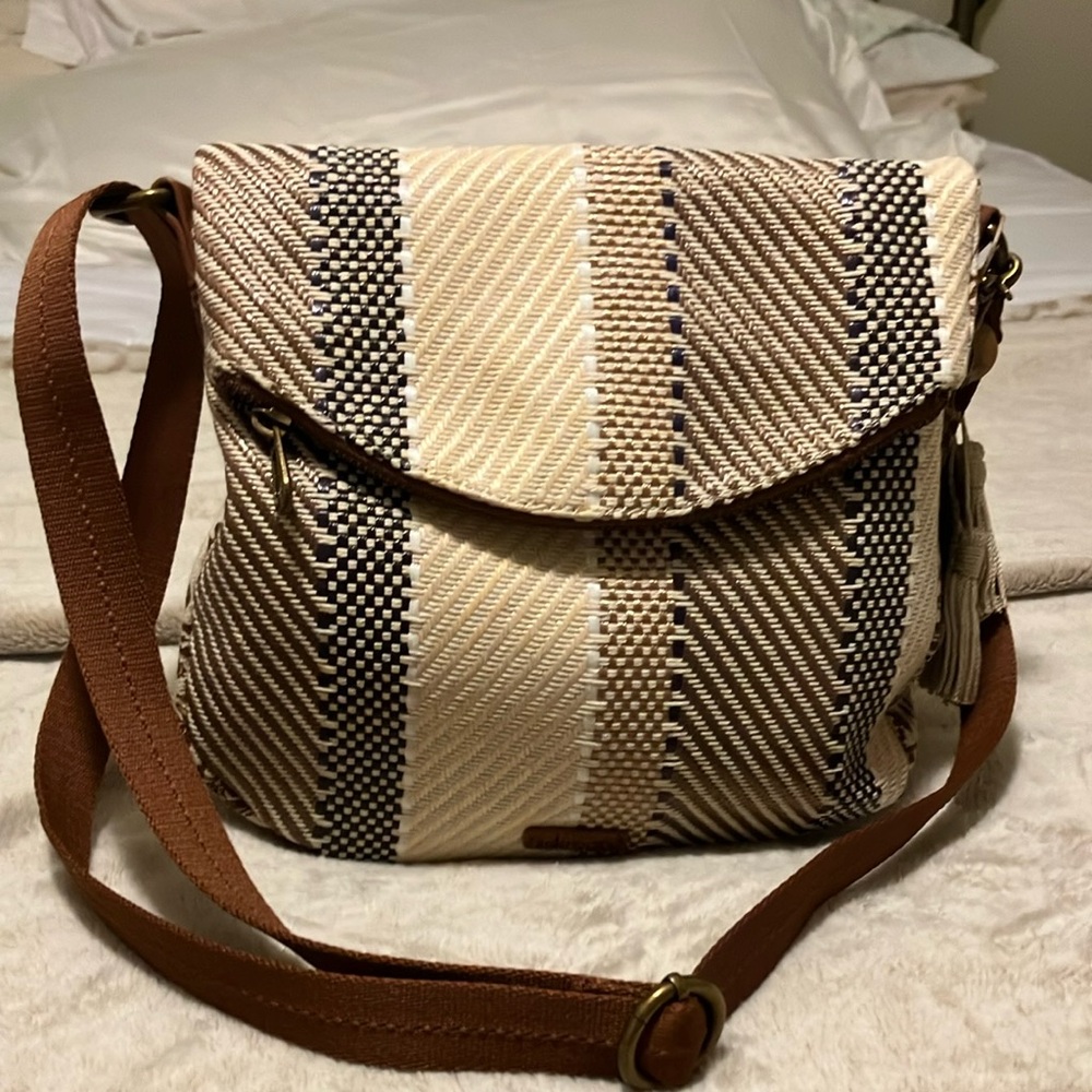 Tan and Brown  Crossbody Bag with Adjustable Strap.  This is the perfect purse!